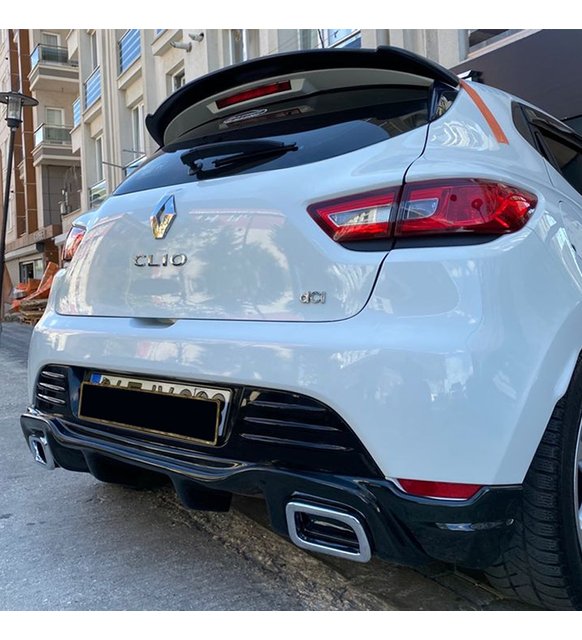 For Renault Clio 4 RS Diffuser + Exhaust Tip Piano Black – 2012-2016 Body Kit Upgrade