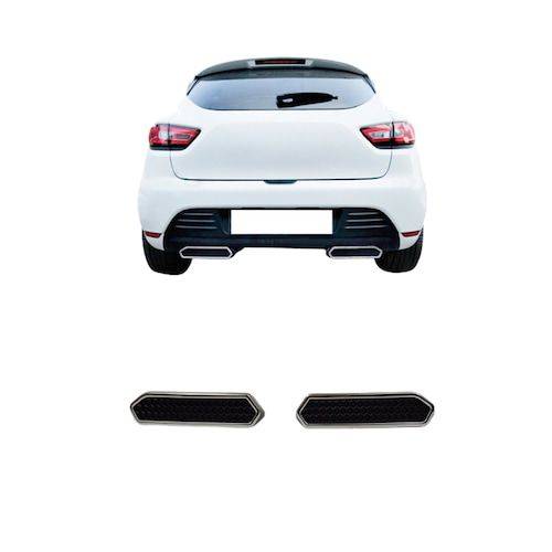 Renault Clio 4 (2012-2019) Chrome Exhaust Diffuser – 2 Pieces ABS + Stainless Steel