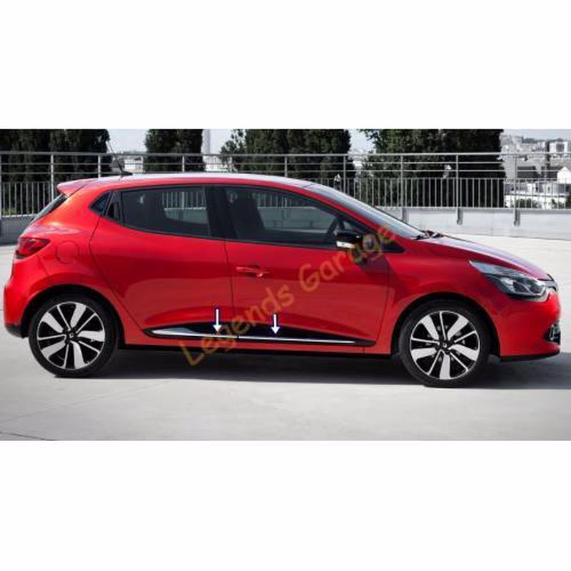 Chrome Side Door Streamer Kit for Renault Clio 4 HB (2012–2019) – 4 Pieces Auto Body Trim