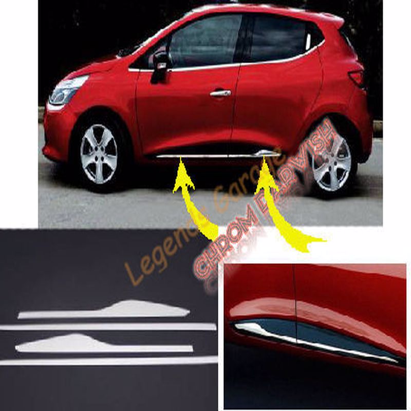 
                  
                    Chrome Side Door Streamer Kit for Renault Clio 4 HB (2012–2019) – 4 Pieces Auto Body Trim
                  
                