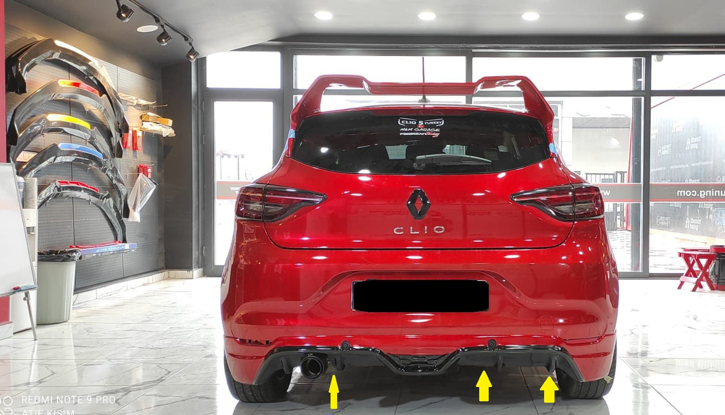 Renault Clio 5 Diffuser Rocker Body Kit – 2019-2022 Sporty Rear Upgrade