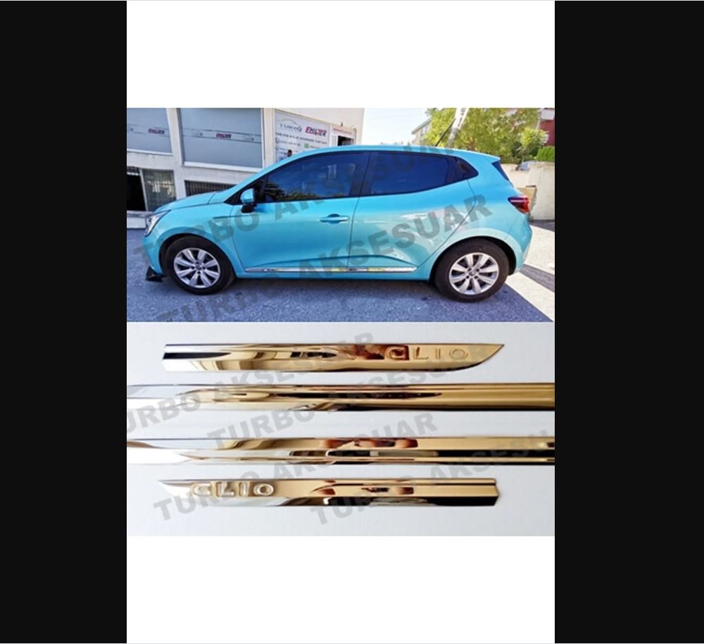 For Renault Clio 5 (2019–2025) 4-Piece Chrome Door Trim Lines – Premium Chromium Styling