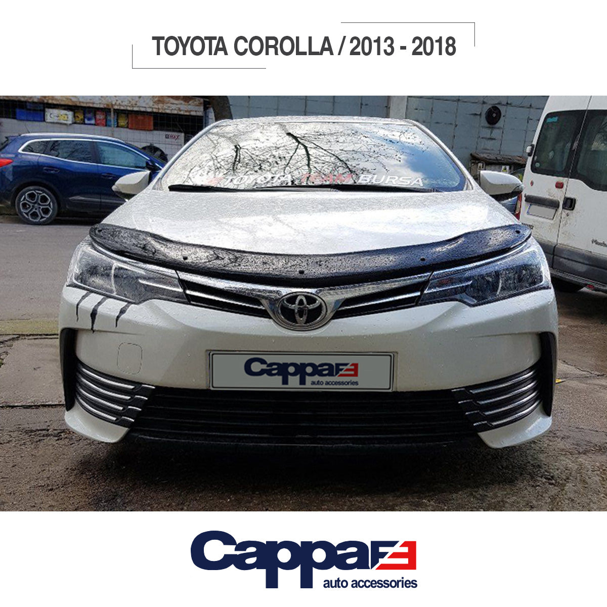 Front Hood Protection Spoiler & Bug Shield for Toyota Corolla (2013–2018) – Durable Hood Deflector Guard
