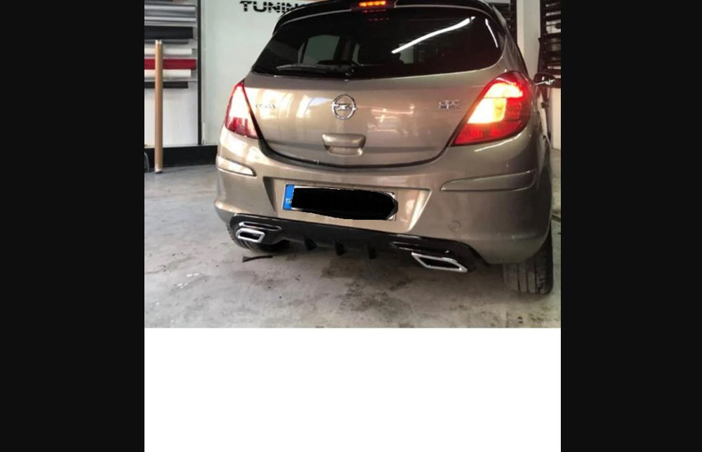 
                  
                    Sport Rear Diffuser + Chrome Exhaust Tip for Opel Corsa D (2011–2014) – Piano Black Finish
                  
                