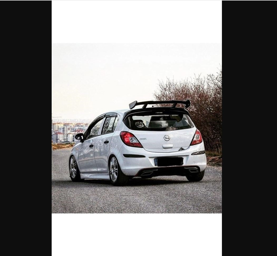 Sport Rear Diffuser + Chrome Exhaust Tip for Opel Corsa D (2011–2014) – Piano Black Finish
