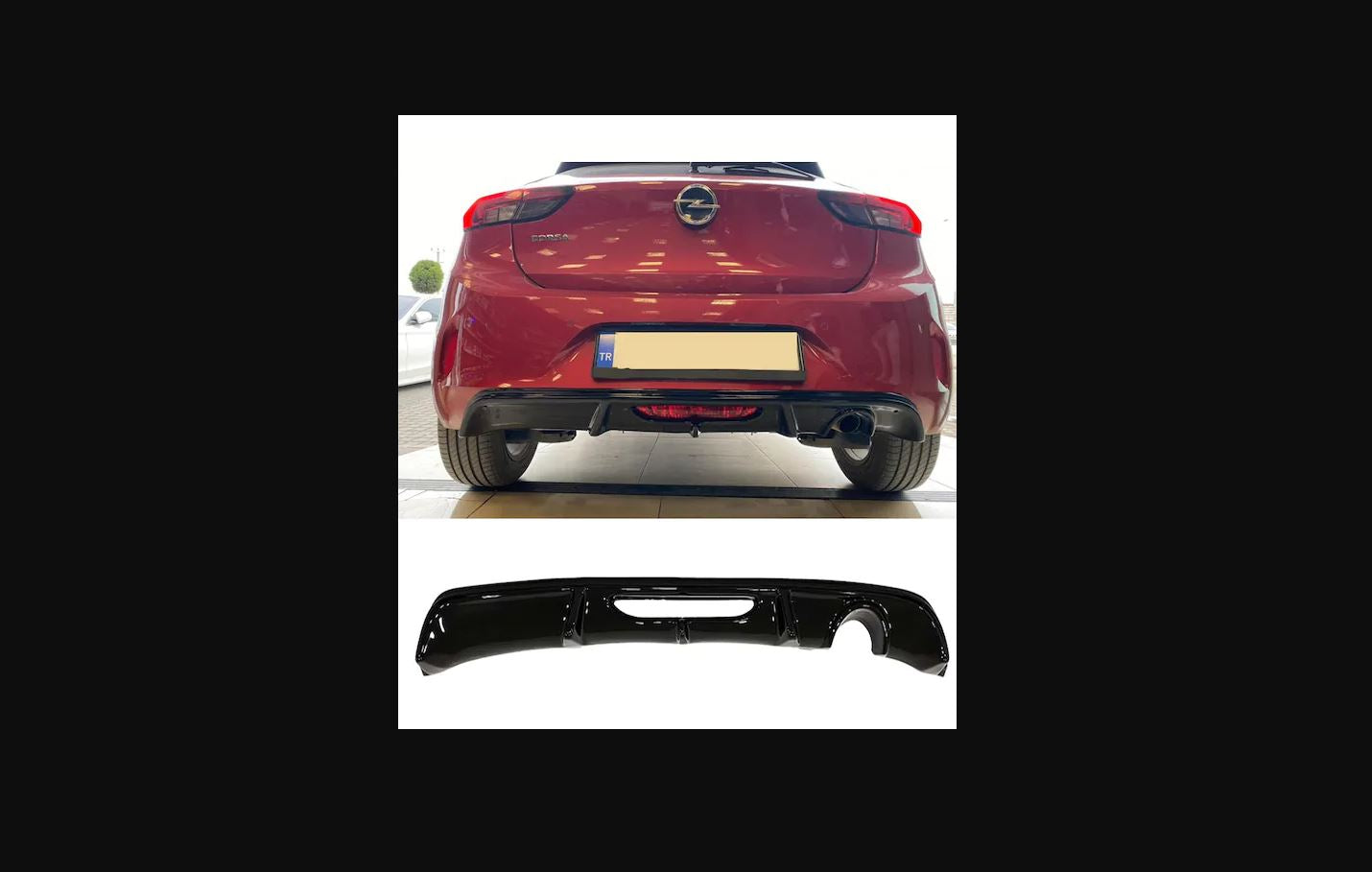 For Opel Corsa F Race Diffuser Piano Black Right Single Outlet (2019–2022) – Sporty Rear Bumper Upgrade