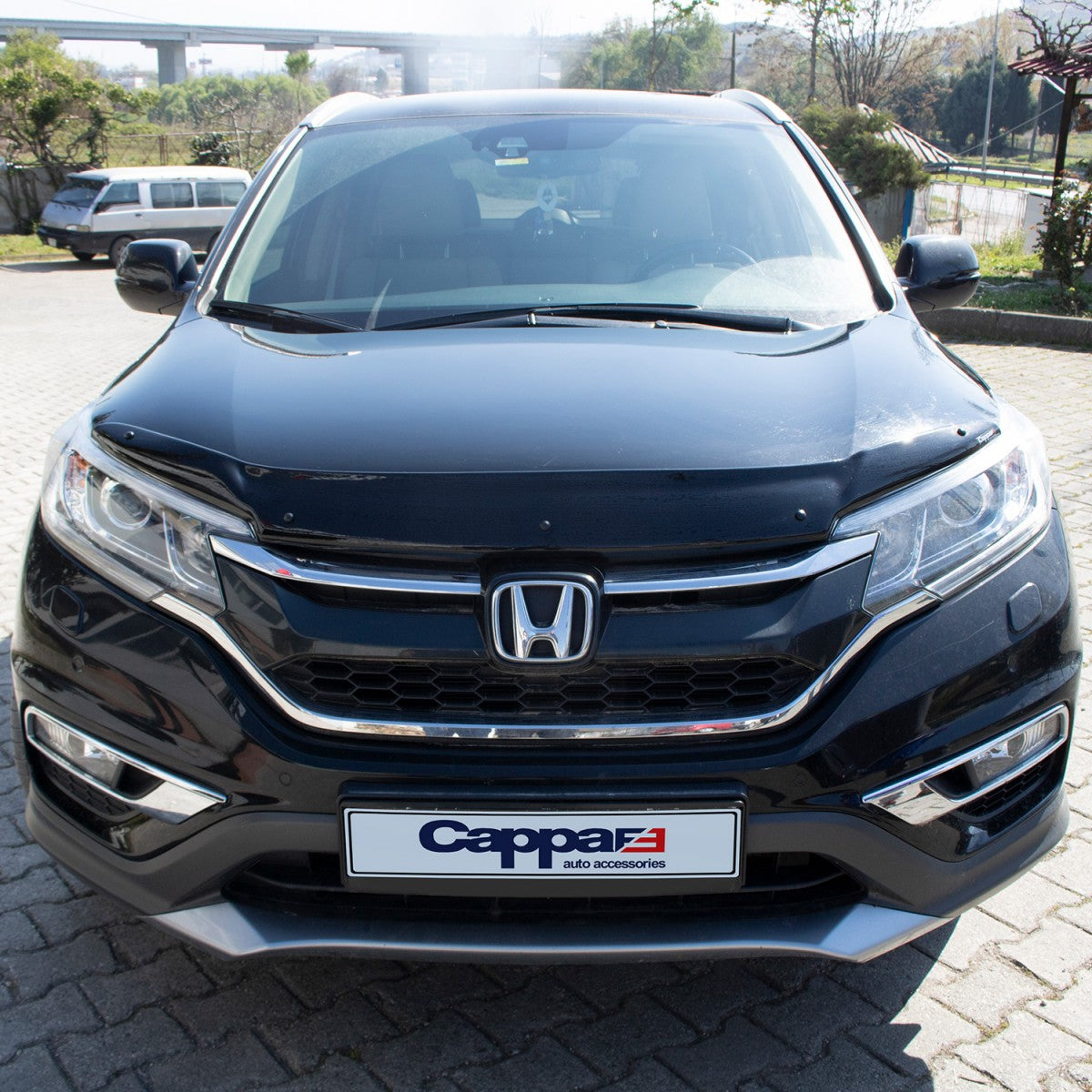 Glossy Black Hood Deflector for Honda CR-V (2013–2018) – Bug Shield & Front Hood Protection Spoiler
