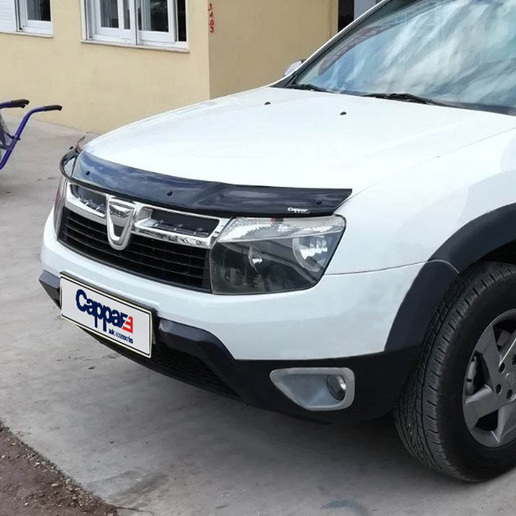 For Dacia Duster 2010–2017 Glossy Black Hood Deflector – Front Bug Shield & Bonnet Protection Spoiler