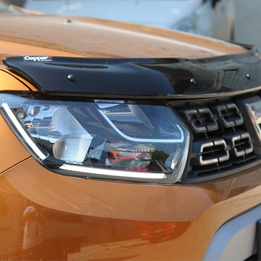 For Dacia Duster 2010–2017 Glossy Black Hood Deflector – Front Bug Shield & Bonnet Protection Spoiler