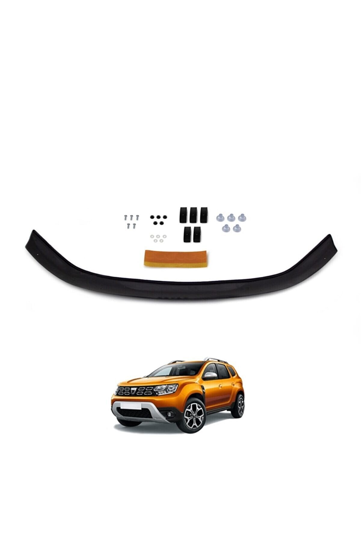 For Dacia Duster 2018–2024 Glossy Black Hood Deflector – Front Bug Shield & Bonnet Protection Spoiler