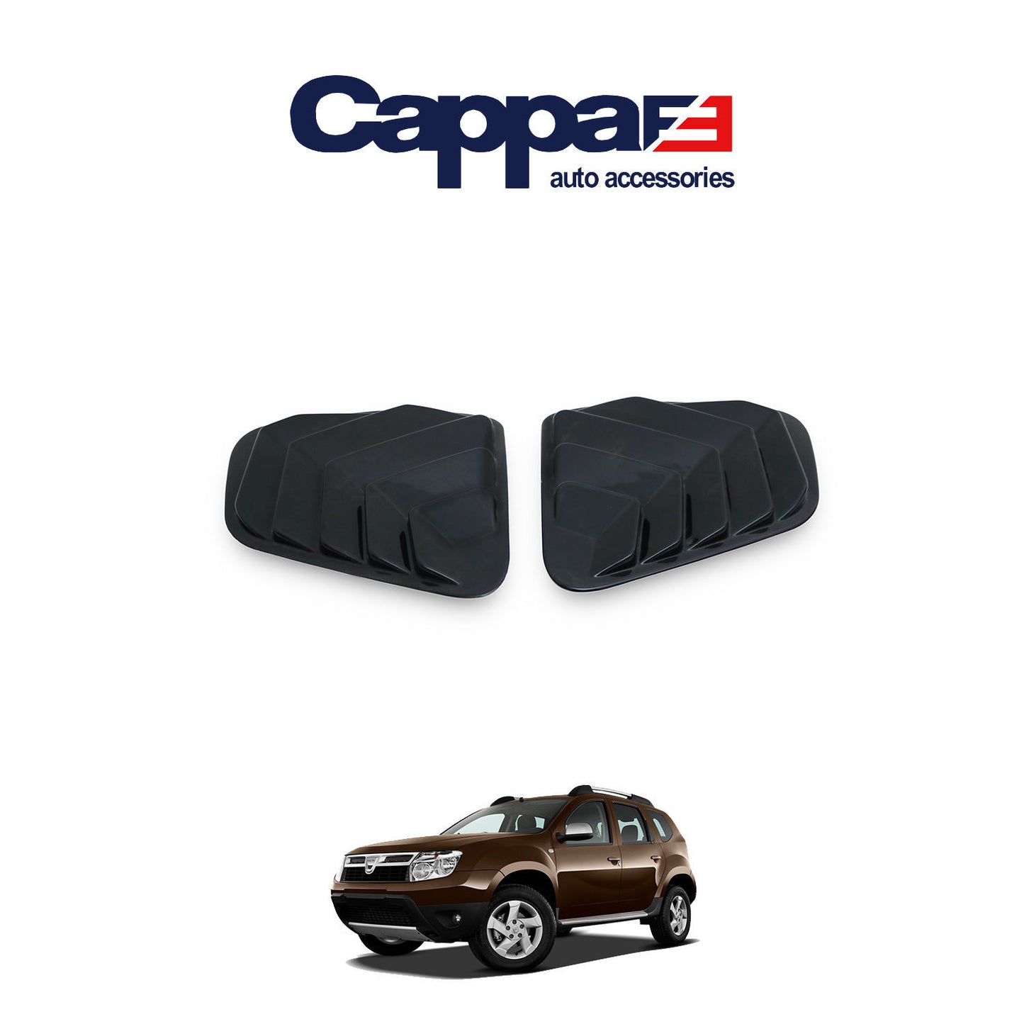 For Dacia Duster Side Vent Window Protector 2010-2024 – 2-Piece Set | Piano Black ABS Wind Deflectors