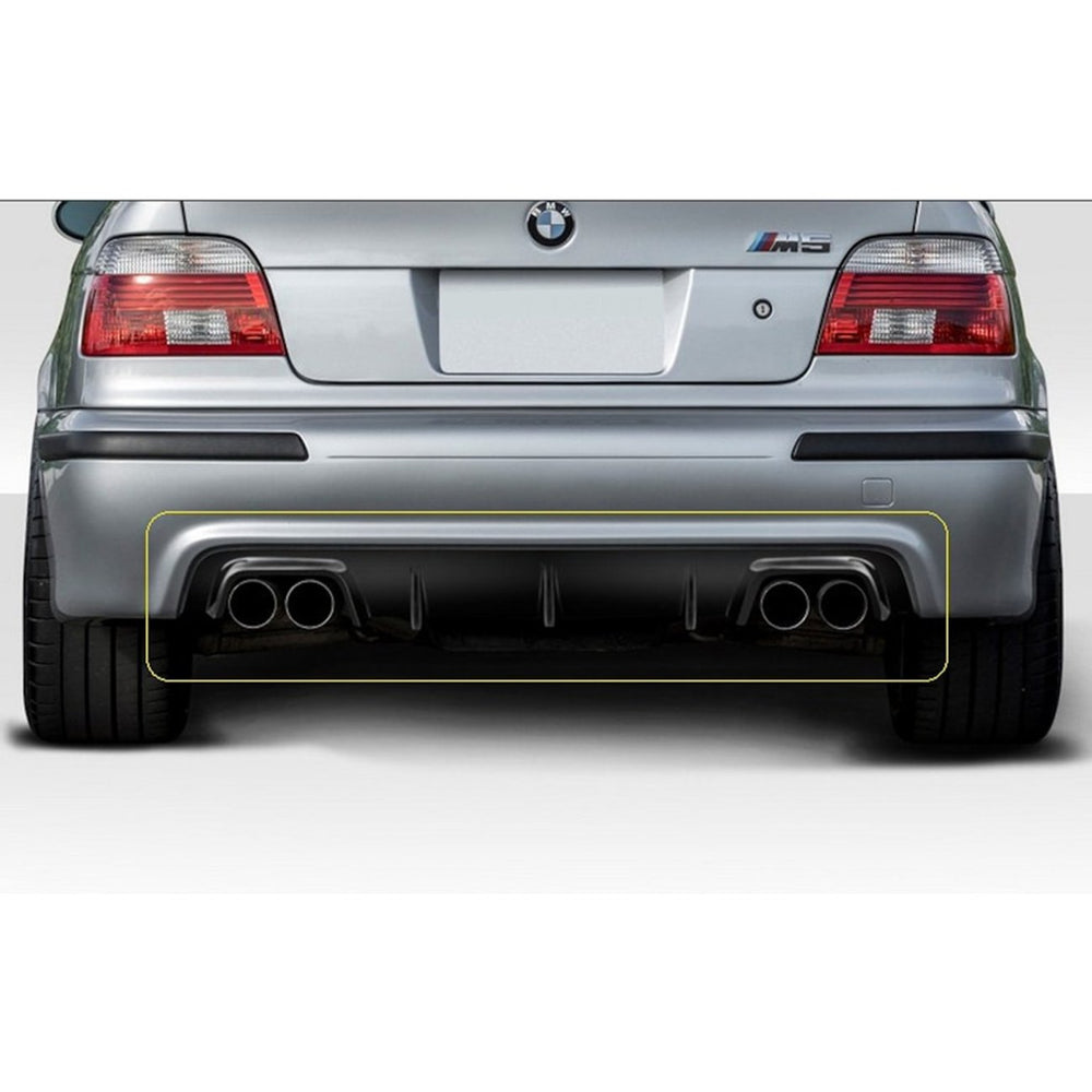 For BMW E39 M Tec Rear Bumper Diffuser – TECH Style Gloss Black (1995–2004)