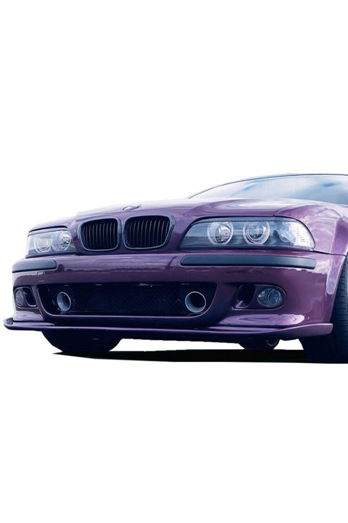 For BMW E39 M5 Hman Front Bumper Lip – Glossy Black Plastic (1995–2004)