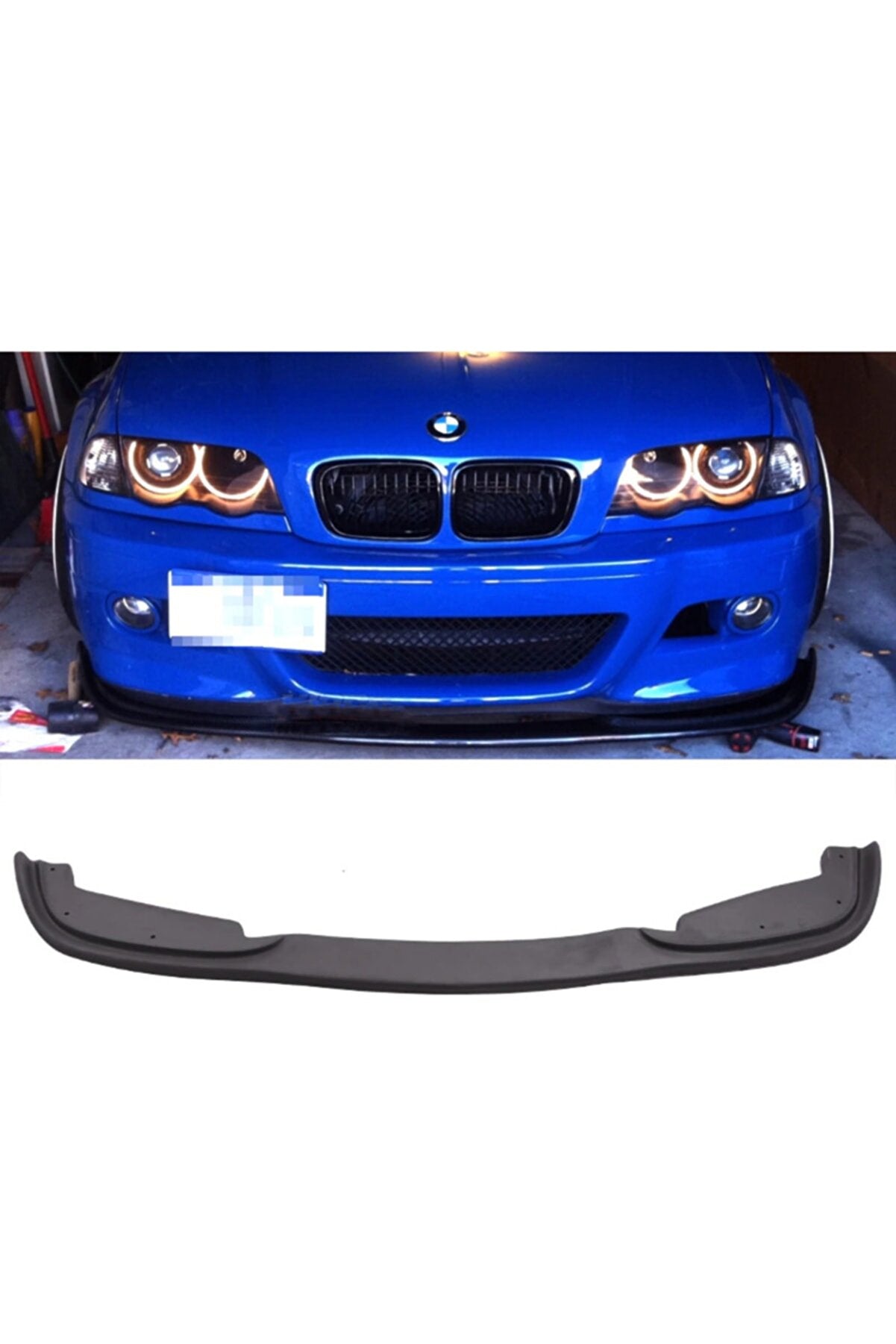 For Bmw E46 M3 Compatible Style Front Bumper Lip Piano Black 1997 - 2004