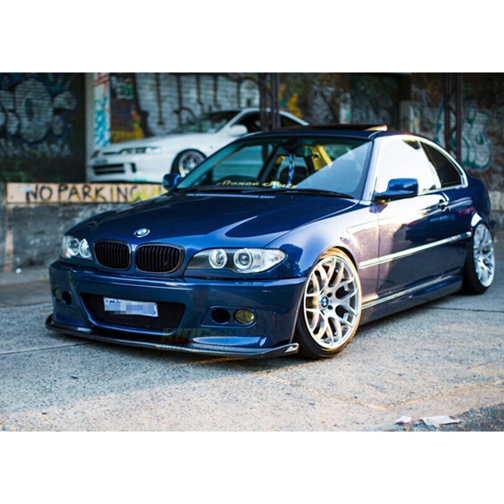 For Bmw E46 M3 Compatible Style Front Bumper Lip Piano Black 1997 - 2004