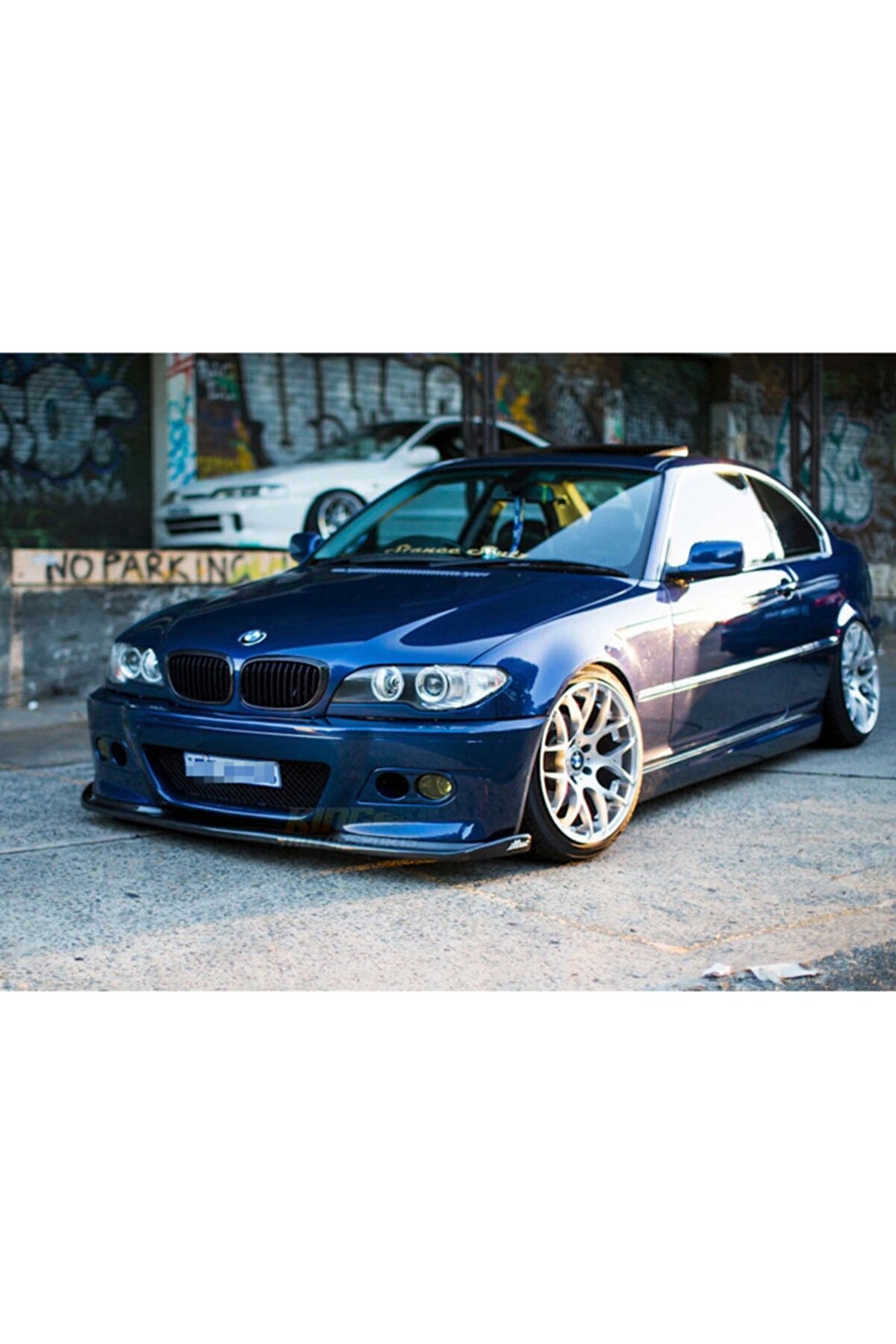 For Bmw E46 M3 Compatible Style Front Bumper Lip Piano Black 1997 - 2004