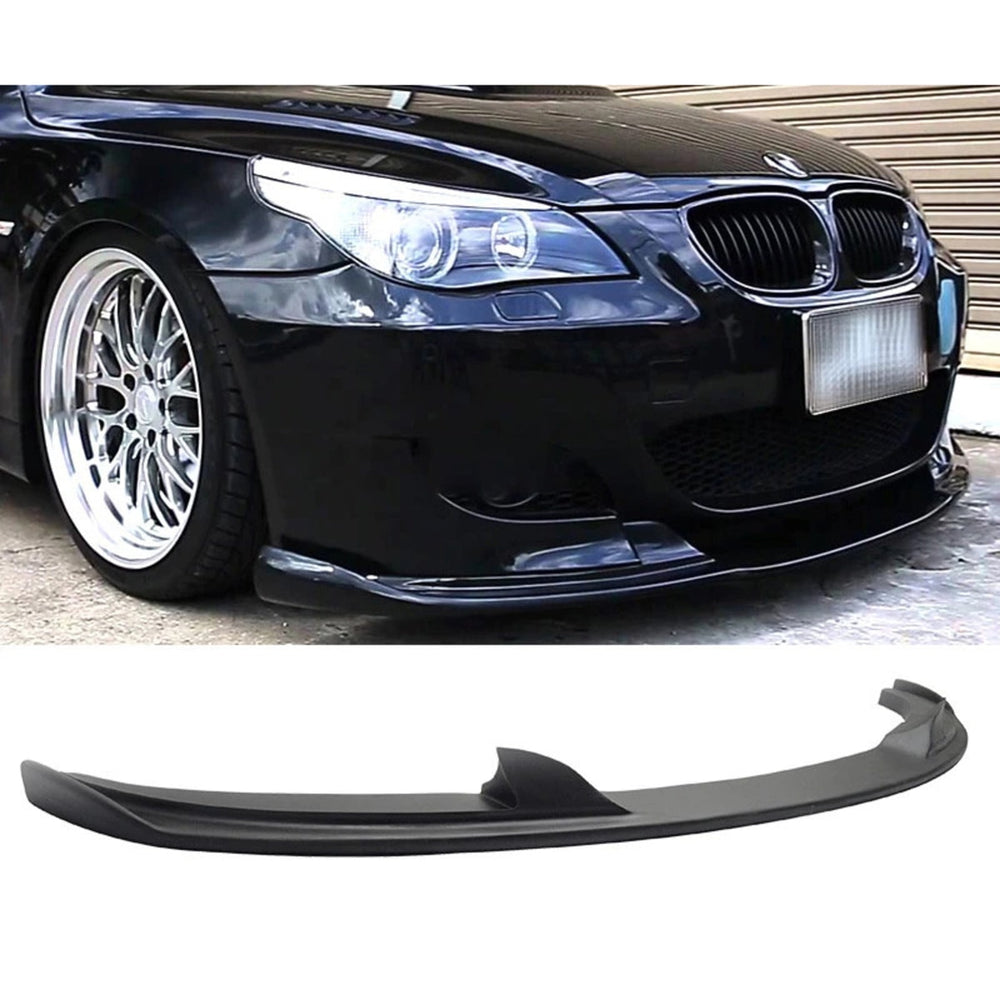 For BMW E60 5 Series Compatible M5 Front Bumper Lip – Piano Black (2003–2010)