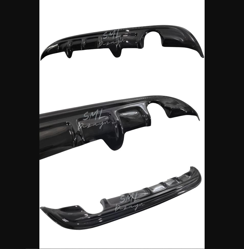 For Citroen C Elysee 2012-2016 Black Plastic Rear Bumper Diffuser – Stylish & Durable Upgrade