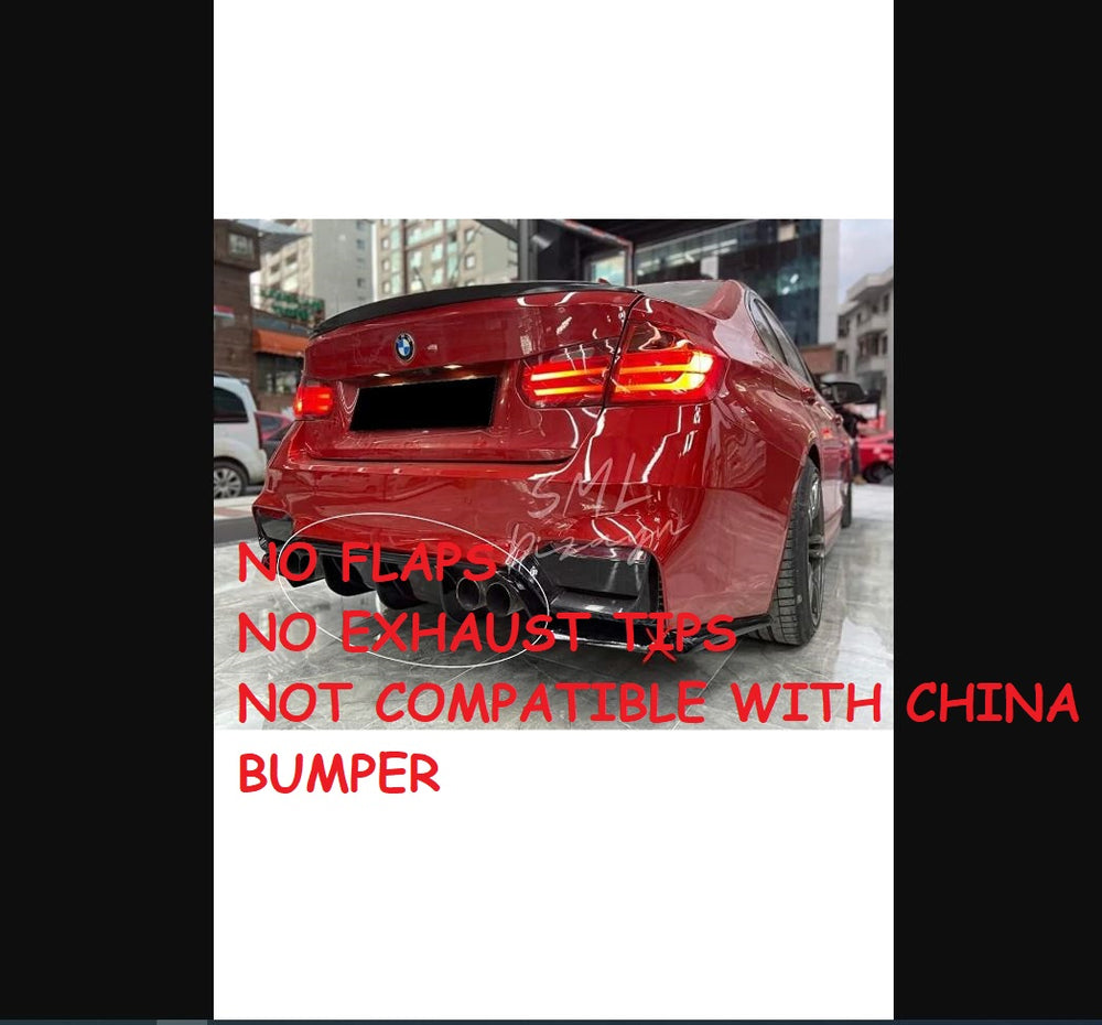 For BMW F30-F80 M3 Middle Part Rear Bumper Diffuser – Gloss Black Plastic
