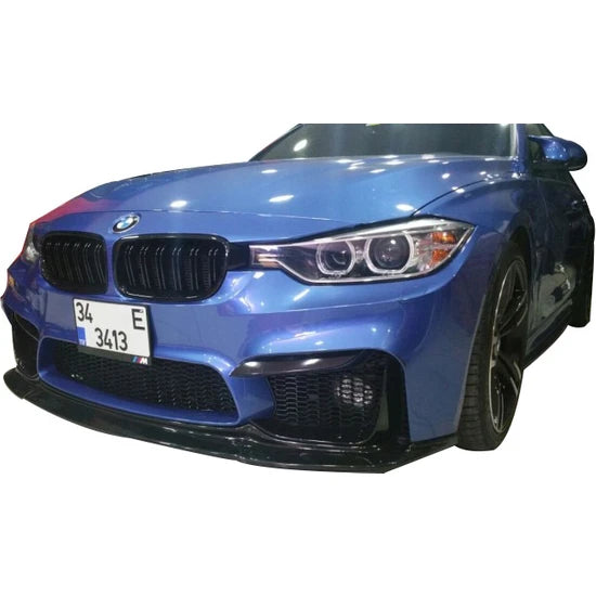 Front Bumper Lip For BMW F36 M4 Style F (Vrstiner Style – Glossy Black) for 2012–2016 models: