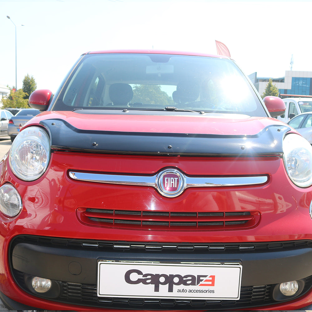 For Fiat 500L 2015+ Hood Deflector – Glossy Black Bug Shield & Bonnet Protection Spoiler