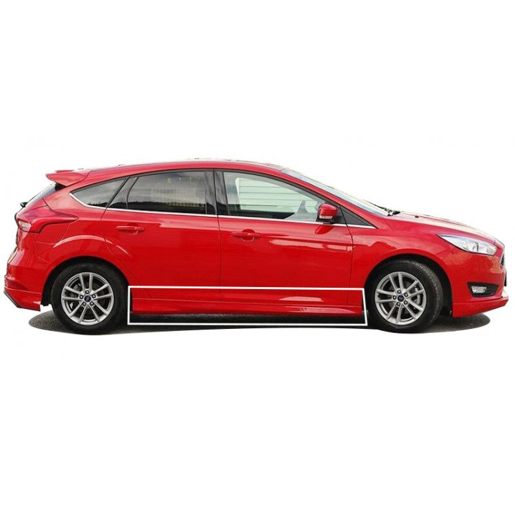 For Ford Focus 3 (2012–2015) Hatchback & Sedan Side Skirts Set – Plastic Unpainted & Unprimed