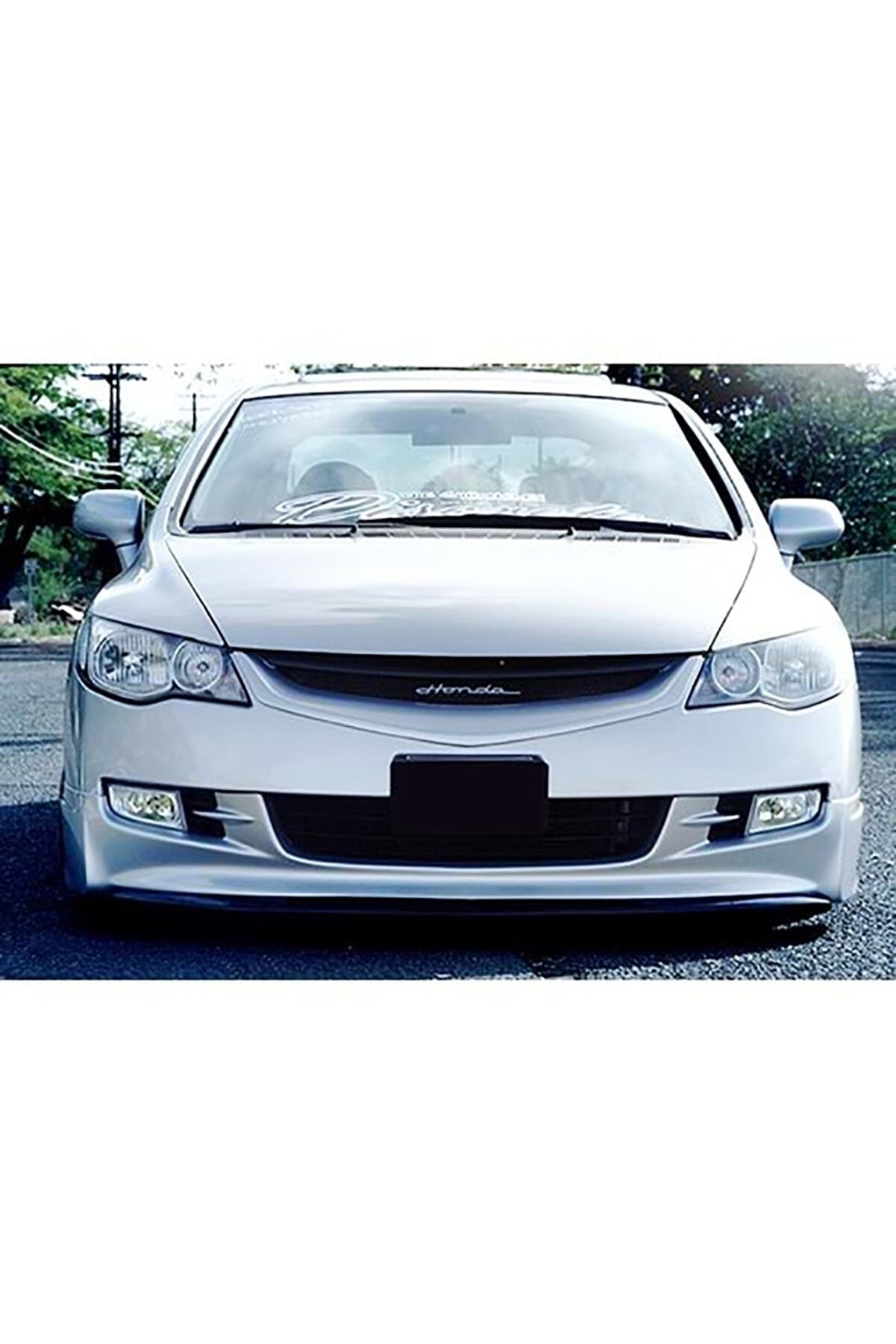 For Honda Civic FD6 (2006–2009) Non-Facelift Front Lip Mugen Prefix – ABS Plastic Unpainted & Unprimed