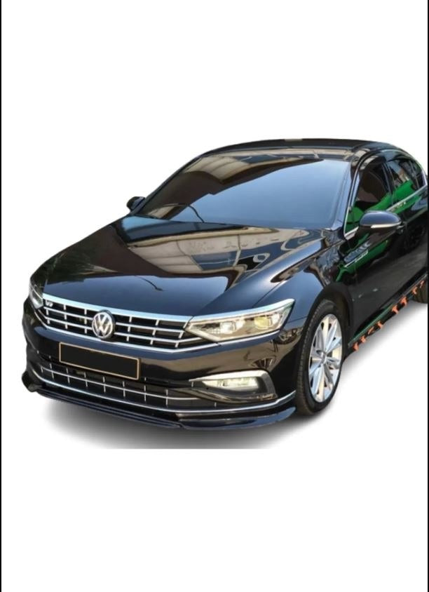 For  Volkswagen Passat B8 (2014–2022) Chrome Front Bumper Lower Trim – 3-Piece Set