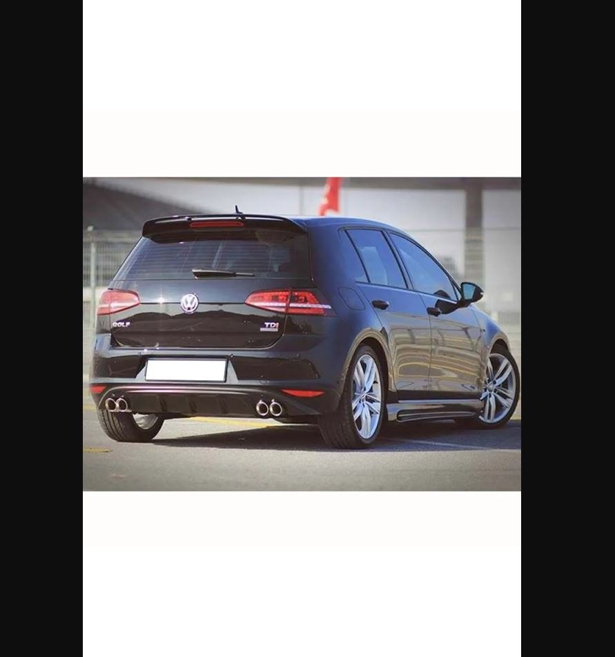 Piano Black Sport Rear Diffuser for VW Volkswagen Golf 7 (2012–2016) – Without Outlet, ABS Plastic