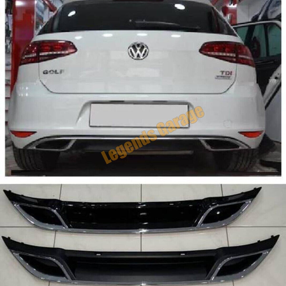 Glossy Black Rear Diffuser for VW Volkswagen Golf 7 & 7.5 MK7 (2012–2017) – Sporty Upgrade