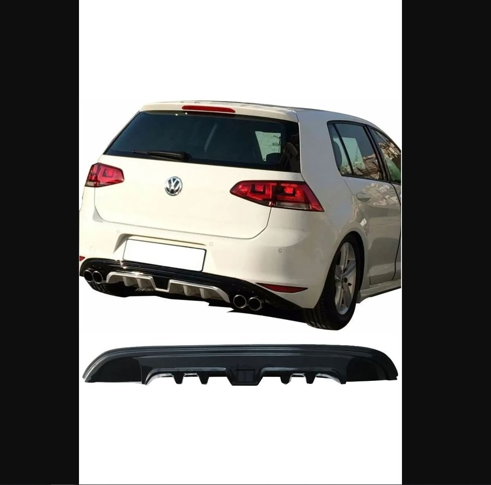 Glossy Black Custom Rear Diffuser for VW Volkswagen Golf 7 (2012–2016) – Performance Style Bumper Extension