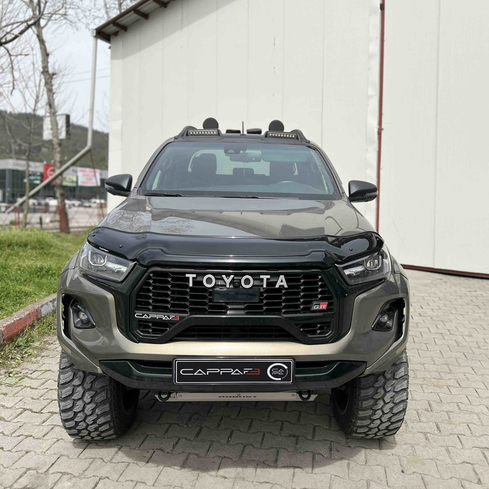 Front Hood Protection Spoiler & Bug Shield for Toyota Hilux (2020–2025) – Durable Hood Deflector Guard