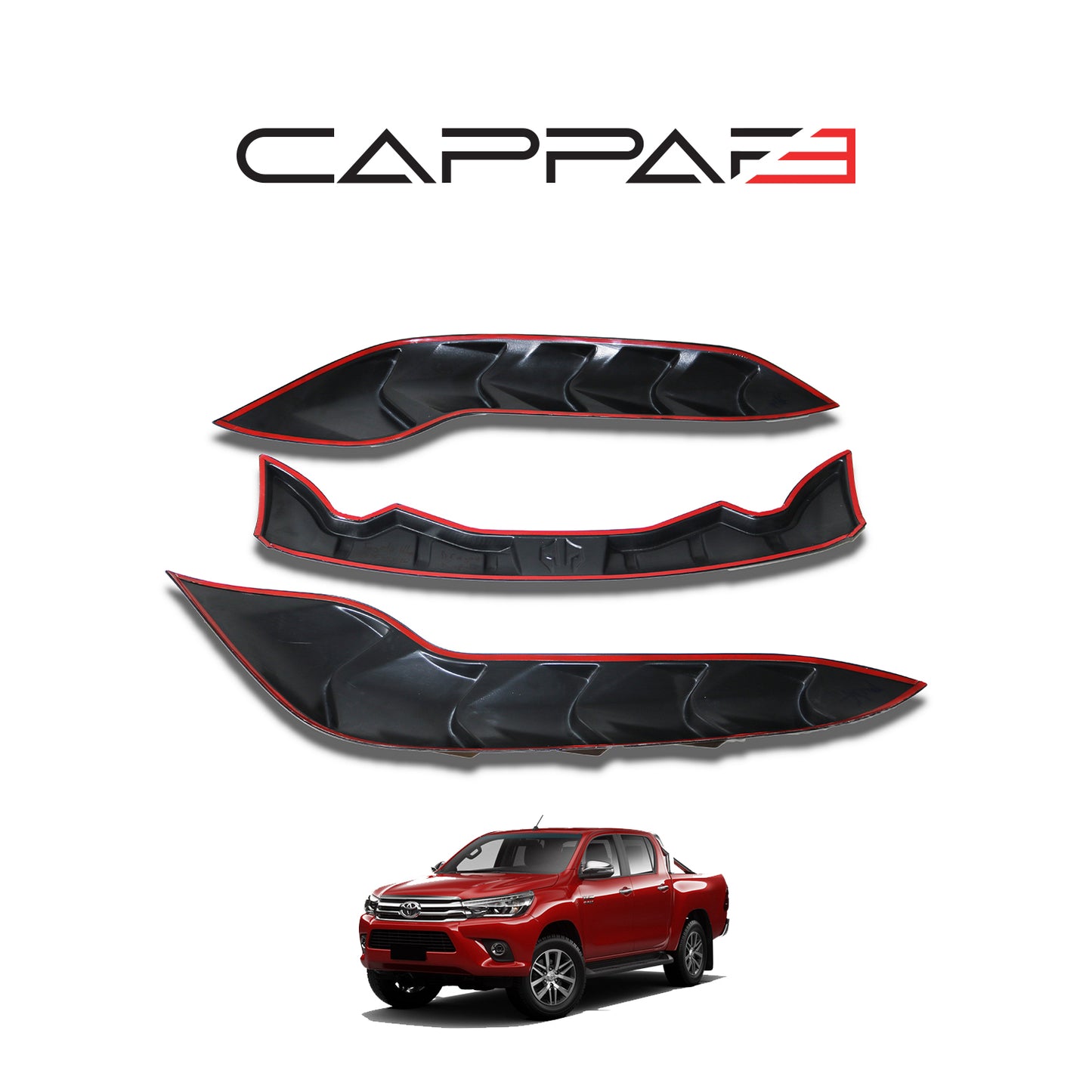 For Toyota Hilux Dragon Pack Hood Protector & Bug Shield (2015–2020) – Front Hood Spoiler Deflector Guard