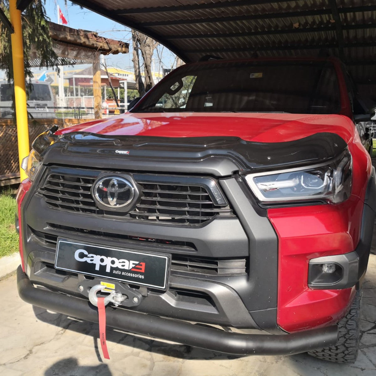 Front Hood Bug Shield & Deflector Guard for Toyota Hilux (2021–2026) – Tough & Sleek Hood Protection Spoiler
