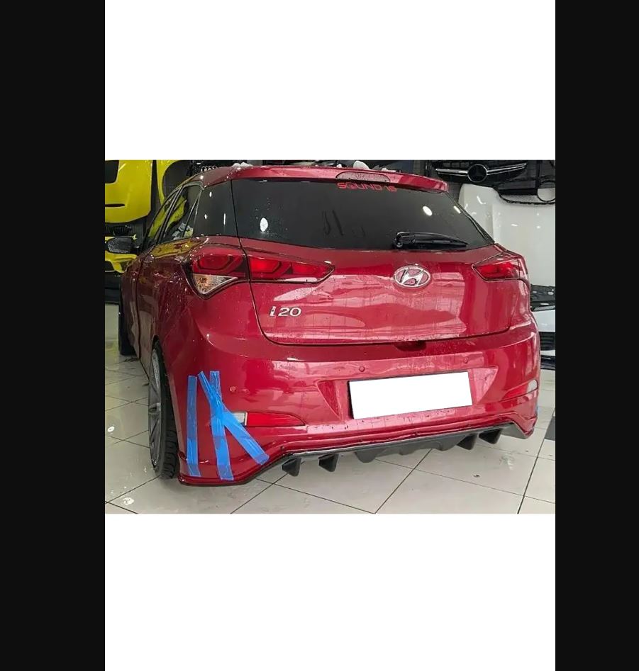 For Hyundai i20 R20 Rear Diffuser Glossy Black Plastic – 2014 to 2017 Models