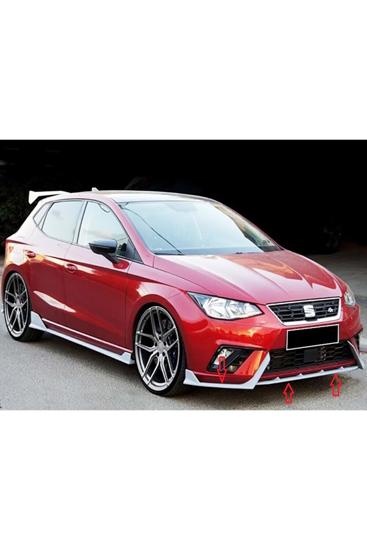Glossy Black Lnz Race Cup Front Lip & Side Skirts for Seat Ibiza Mk5 (2017–2020) – Sporty Plastic Body Kit