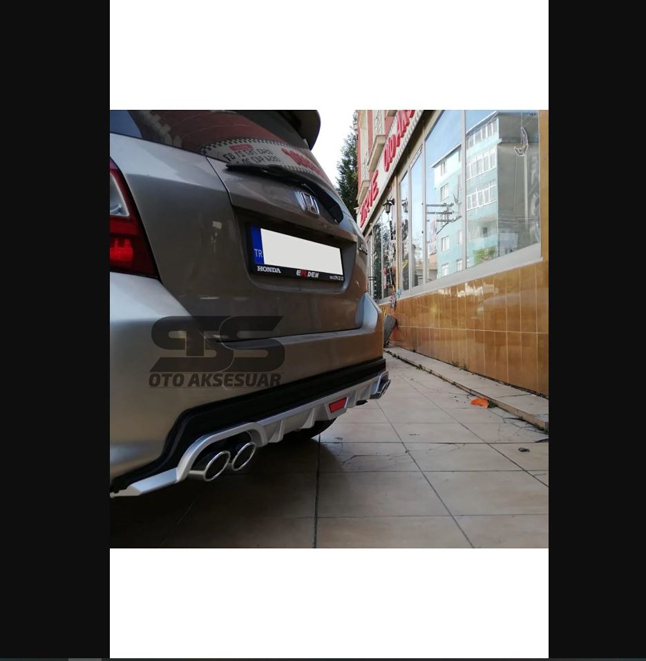 
                  
                    Aggressive Rear Diffuser with 4 Exhaust Tips for Honda Jazz (2003–2020) – Sport Look & Easy Fitment
                  
                