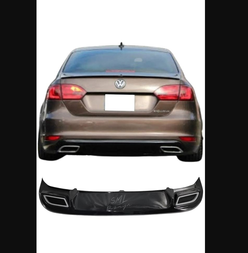 
                  
                    Piano Black Rear Diffuser for VW Volkswagen Jetta Non-Facelift (2011–2014) – Exhaust Look Plastic Attachment
                  
                