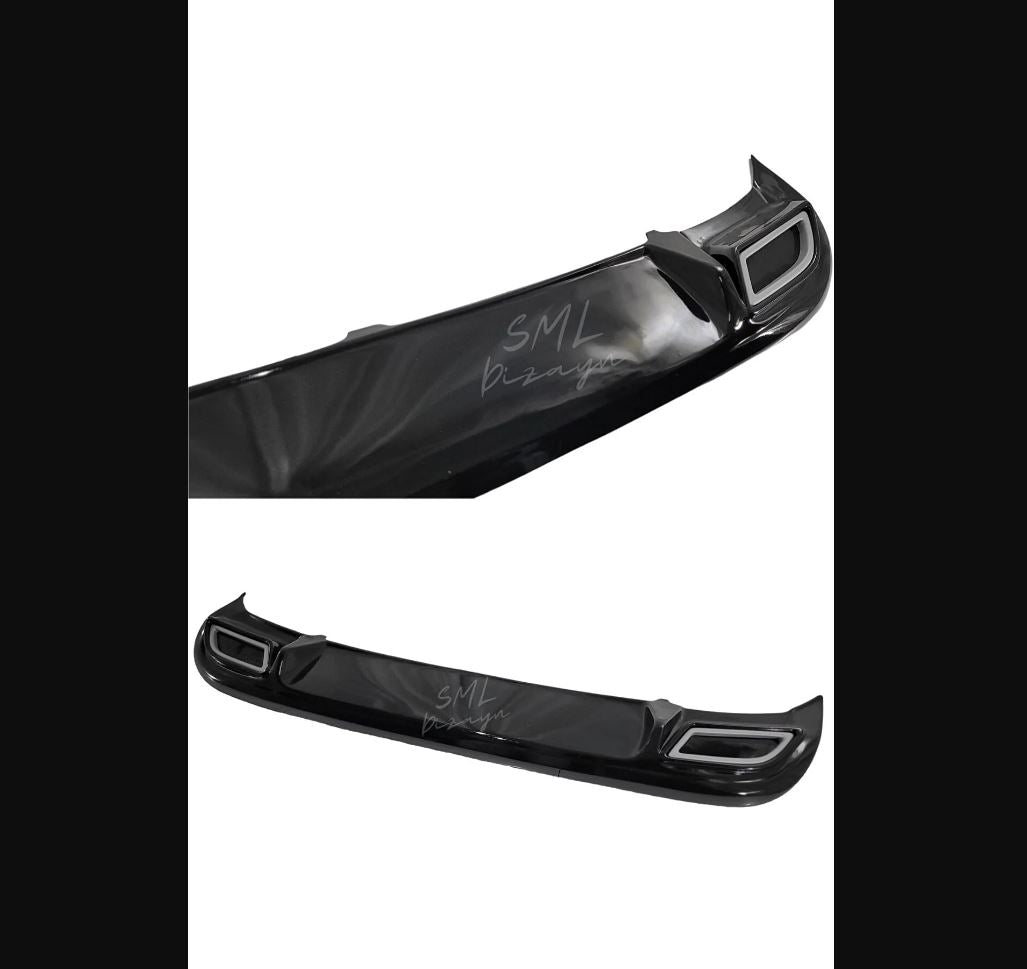 Piano Black Rear Diffuser for VW Volkswagen Jetta Non-Facelift (2011–2014) – Exhaust Look Plastic Attachment