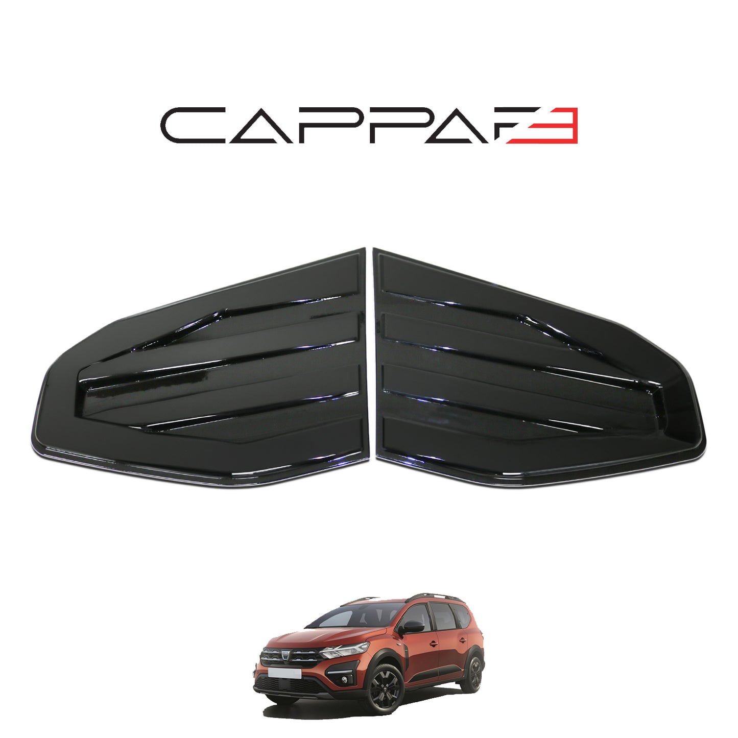 For Dacia Jogger 2022-2026 Side Vent Window Protector – 2-Piece Set | Piano Black Wind Deflectors