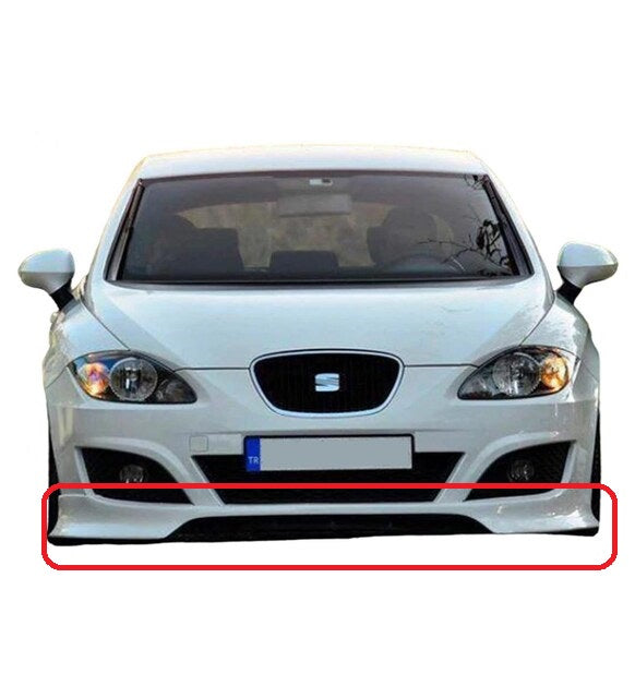 PS Style Front Lip for Seat Leon Mk2.5 Facelift (2010–2012) Unpainted Unprimed – Aggressive Sport Design in Durable Plastic