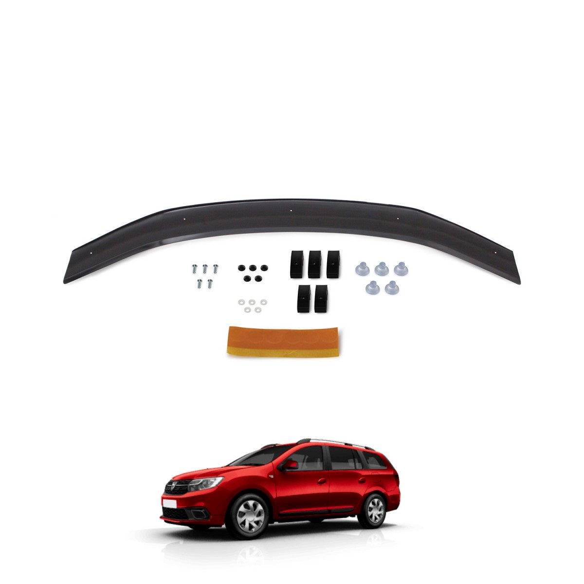 For Dacia Logan 2013–2022 Glossy Black Hood Deflector – Bug Shield & Bonnet Protection Spoiler
