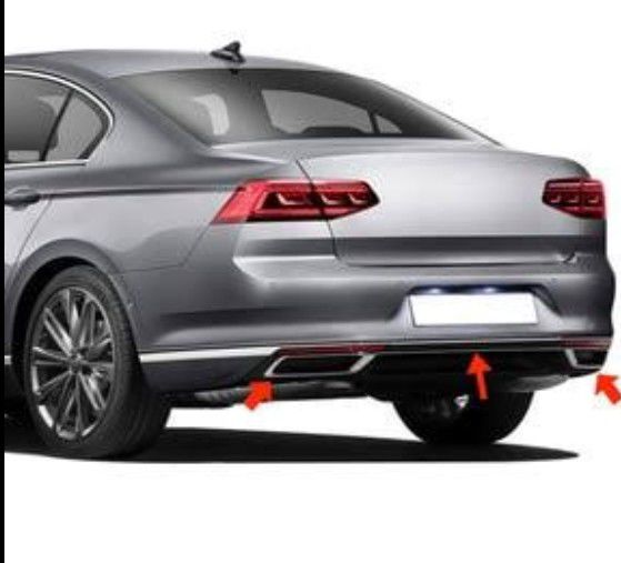 For Volkswagen Vw Passat B8.5 (2019–2021) Chrome Exhaust-Look Diffuser – High Quality