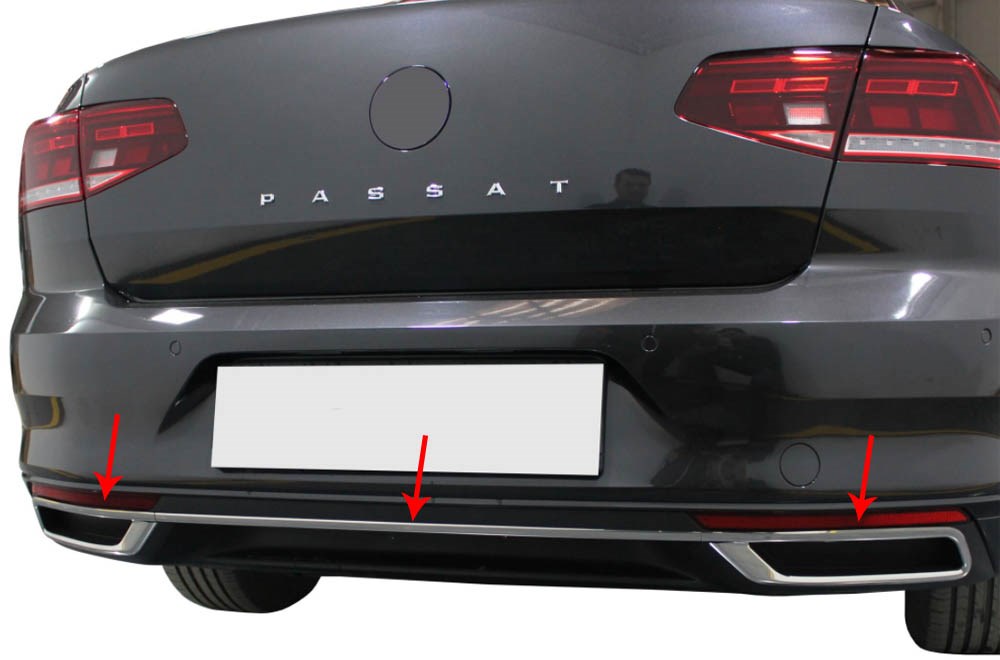 For Volkswagen Vw Passat B8.5 (2019–2021) Chrome Exhaust-Look Diffuser – High Quality