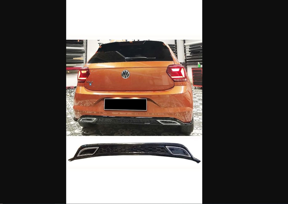 
                  
                    For VW Volkswagen Polo MK6 (2018–2020) Sport Rear Diffuser Spoiler – Glossy Black with Chrome Exhaust View
                  
                