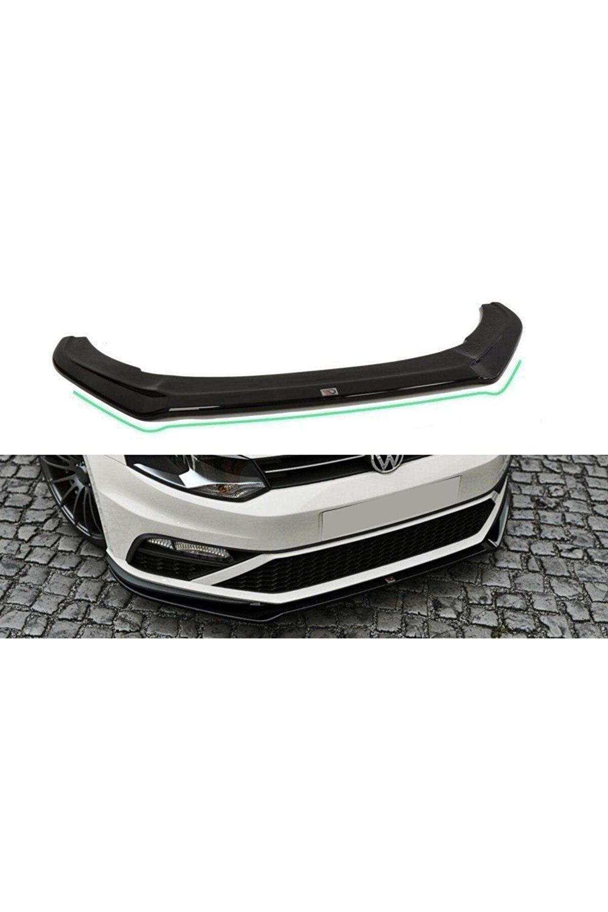 Front Lip Spoiler for VW Volkswagen Polo Mk5 6C GTI (2014–2017) – Facelift Bumper Compatible