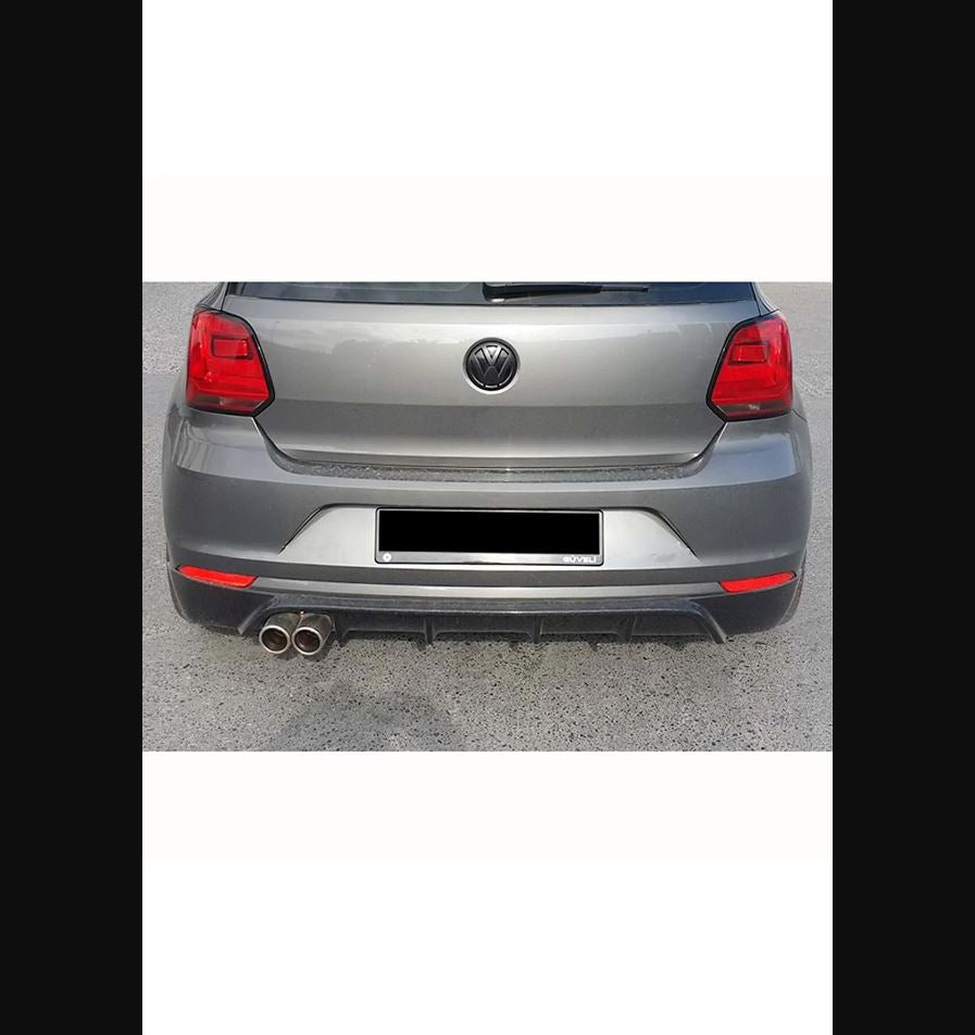 Rear Diffuser for VW Volkswagen Polo Mk5 Facelift (2014–2017) – Rieger Style Sport Bumper Insert | No Exhaust Outlet