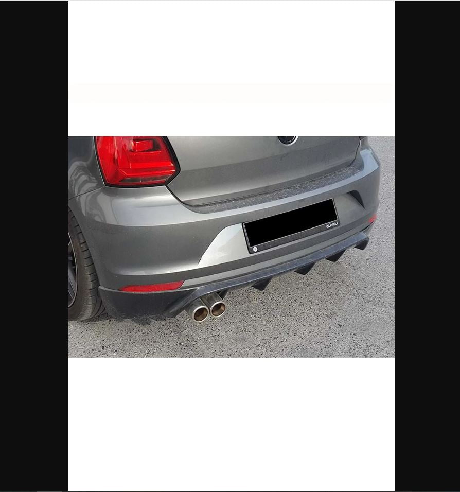 Rear Diffuser for VW Volkswagen Polo Mk5 Facelift (2014–2017) – Rieger Style Sport Bumper Insert | No Exhaust Outlet