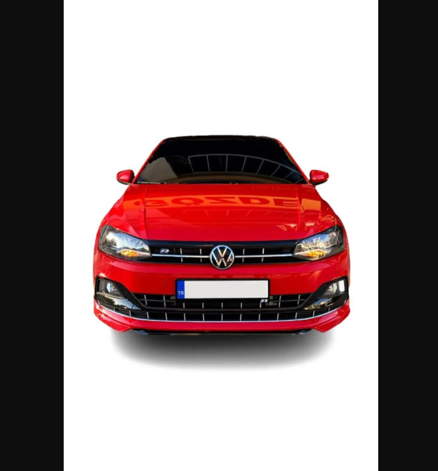 Front Lip Insert for VW Volkswagen Polo Mk6 (2018–2021) – Gloss Black Plastic Bumper Cover Trim | Sport Styling Kit