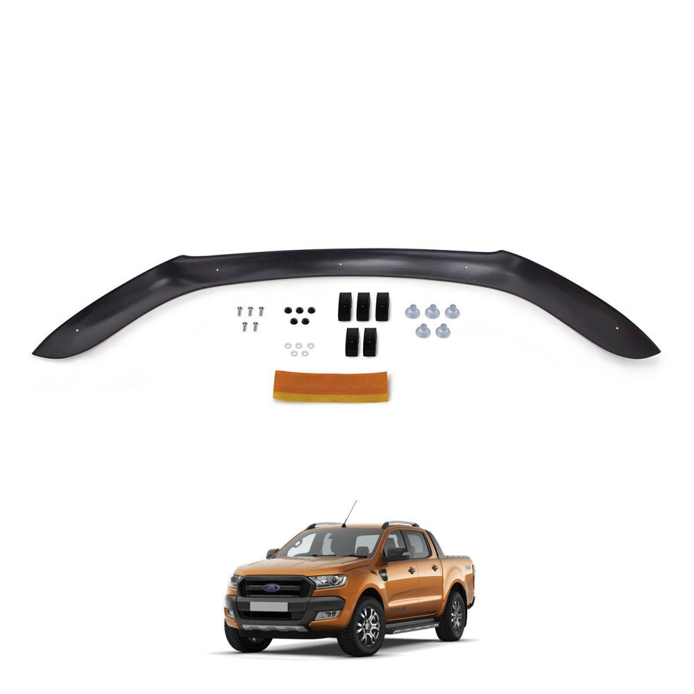 For Ford Ranger 2016–2020 Hood Deflector – Glossy Black Front Bug Shield & Bonnet Protector Spoiler